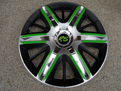 4 Alu-Design Radkappen 14/15/16 Zoll ''Maximus GTS gelbgrün''für Ihre Sommerreifen