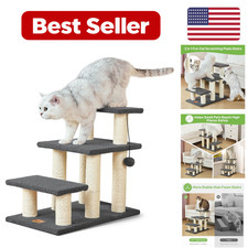 Dog Stairs Cat Scratching Post Pet Steps - Grey - For Indoor Use