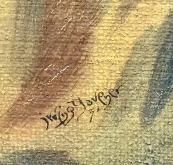 Antique 1932 Muslim Islamic Man Portrait Art Framed Painting 13 X 17 Yavner - Image 4 of 4