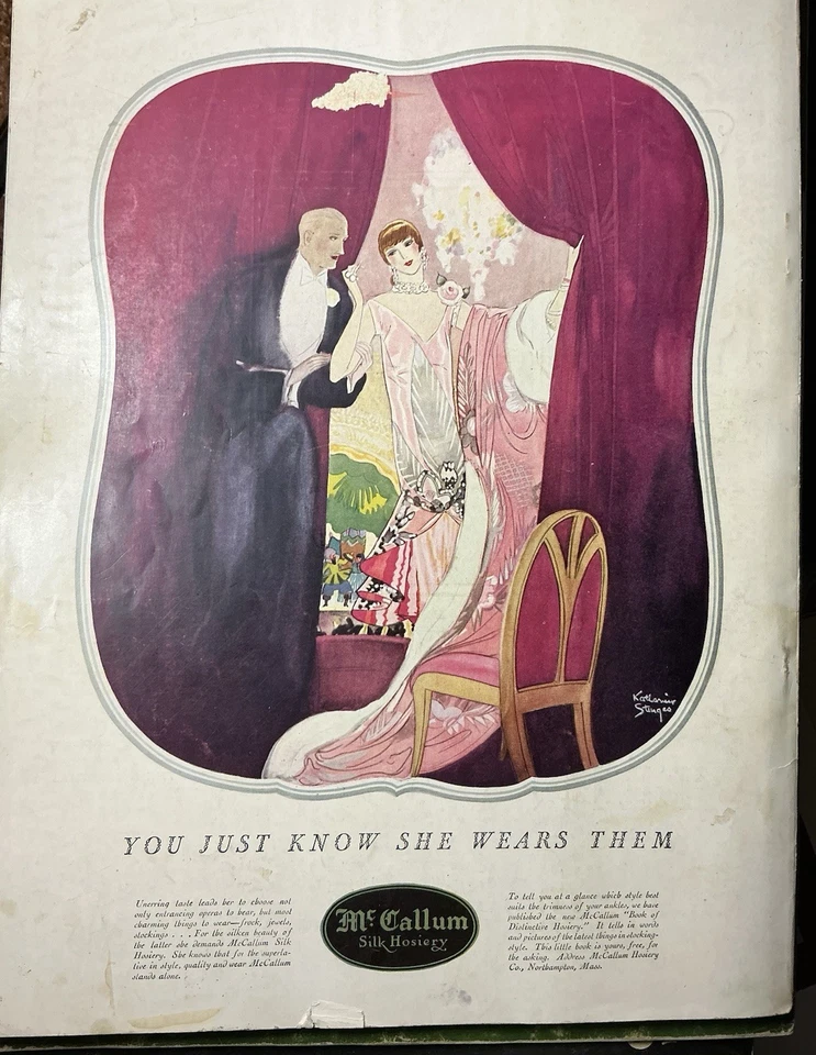 1926 ORIGINAL VINTAGE FRENCH VOGUE COVER ART LEPAPE DECO FASHION FLAPPER VOG073 Foto 3 de 4