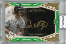 2019 Topps Five Star Don Mattingly Golden Graphs Auto 1/15 Yankees