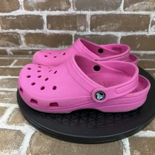 Crocs Classic Pink Slip On Comfort Clogs Shoes Girls Youth Size J3