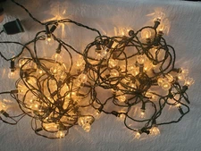VTG Lot 2 Strings Christmas Tree Tulip Petal Reflector Lights, 1 string 50, 1 35