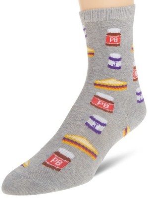 Hot Sox Big Girl's Small-Medium, Peanut Butter and Jelly (Sweatshirt Gray)