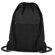 Drawstring Backpack for Sports - Small Gym Bag for Men Women 20L 1 Pack-black