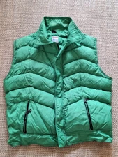 Vintage 70s Frostline Kit Ski Vest Med Green Nylon Ripstop Cropped Down Puffer