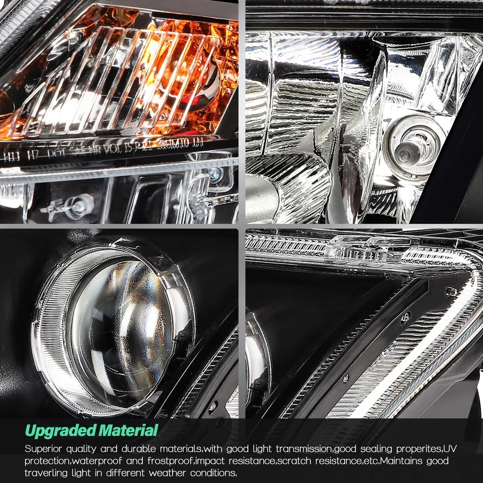 For 2010 2011 2012 Ford Fusion Headlights Assembly Black Housing Left + Right — 第 4/4 张图片