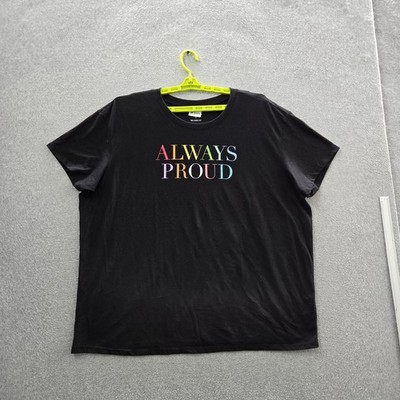 Torrid Women Shirt 2 Black Always Proud Rainbow Print Crew Neck Pullover