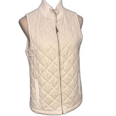 Jones New York White Quilted Sleeveless Vest Size M