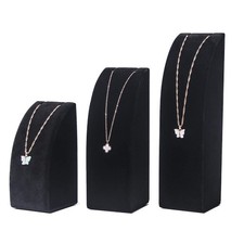 3Pcs/Set Necklace Holder Organizer Velvet Jewelry Display Stand For Selling P...