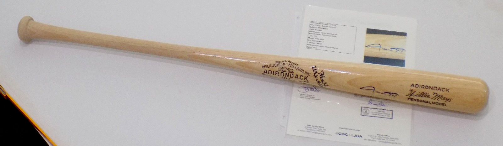 WILLIE MAYS HOF Signed Autograph Adirondack Pro Model Baseball Bat JSA 💎 LOA