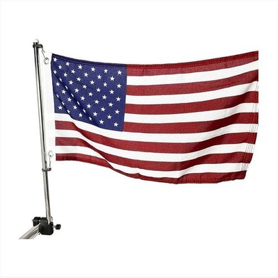 MARINE CITY 304 Stainless Steel Flag Pole Black Base 12x18  Fits 7/8 -1  Tubes