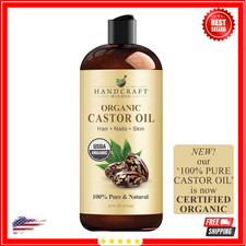 Premium Organic Castor Oil 100 Pure and Hexane-Free Cold-Pressed Beauty 16 fl.