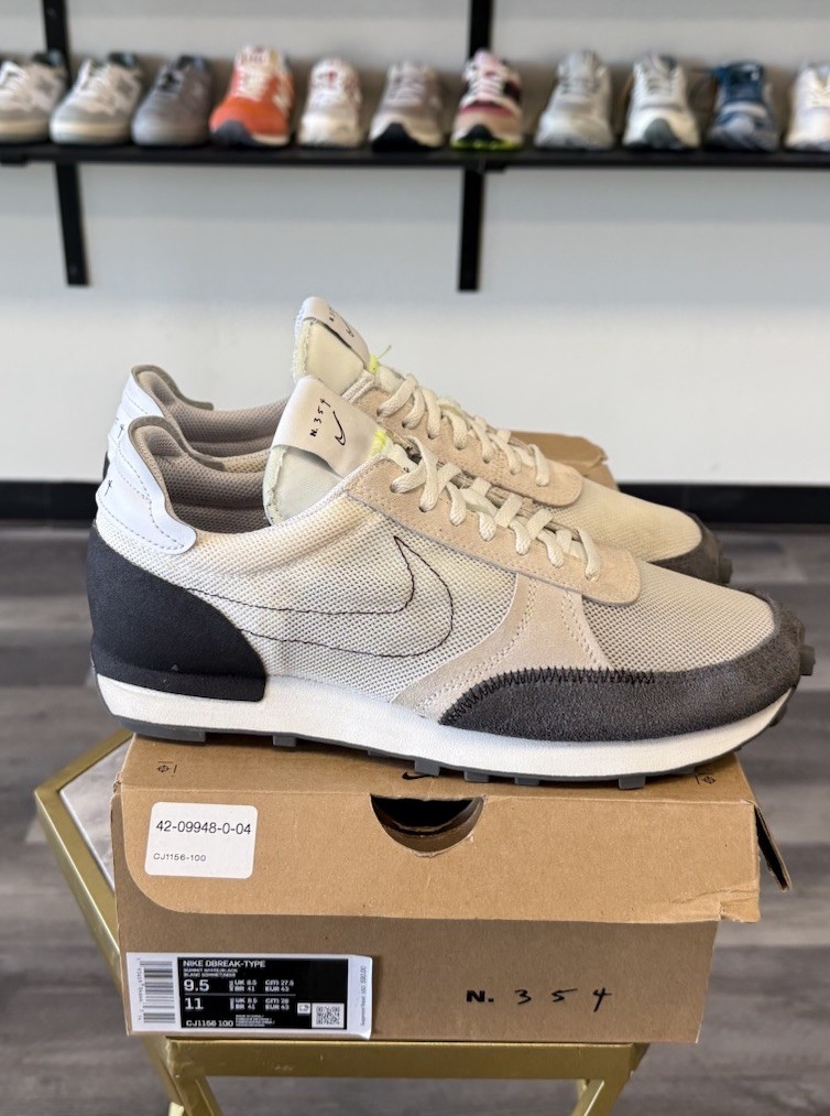 Nike Daybreak-Type N.354 Shoes Mens Size 9.5 White Gray Black Waffle CJ1156-100