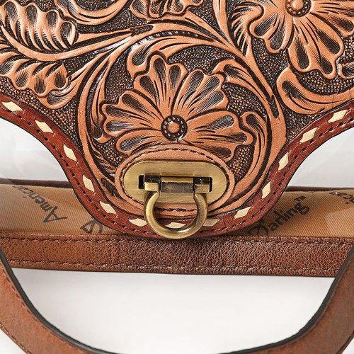 AD American Darling Adbg1507 Clear Bag Hand Tooled Genuine Leather Women Bag - Picture 4 of 5