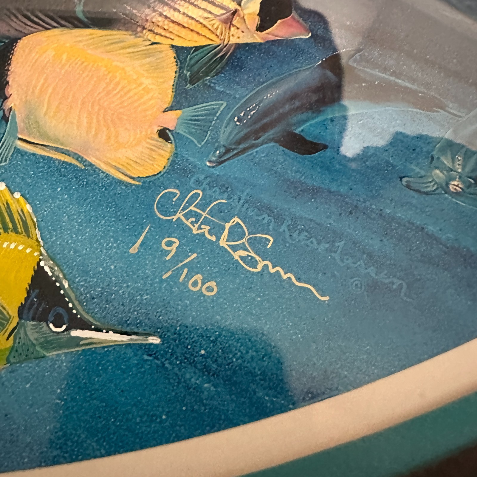 Vintage Christian Riese Lassen Sea Marine Life Framed Print  33"x33” 19/100