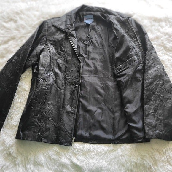 DIRECTSOURCE , INC. Leather Jacket Zip-Up Black P… - image 6