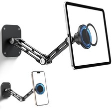 Magnetic iPad Wall Mount, Aluminum Dual-Arm Tablet Wall Mount Holder, 360  Mu...