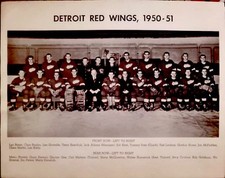 1950-51 DETROIT RED WINGS NHL HOCKEY TEAM PHOTO TERRY SAWCHUK GORDIE HOWE HHOF 