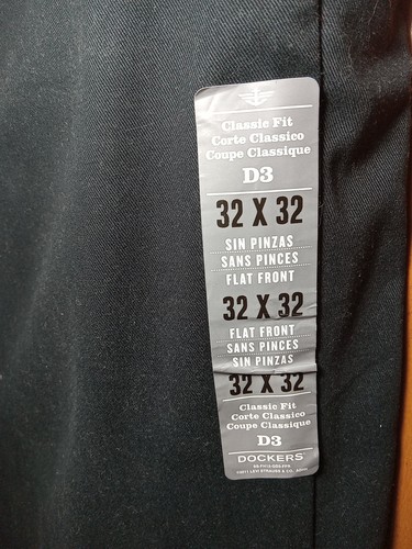 Dockers Men's Easy Khaki D3 Classic Fit Flat Front Pants Size 32x32 Black NWT - Picture 4 of 11