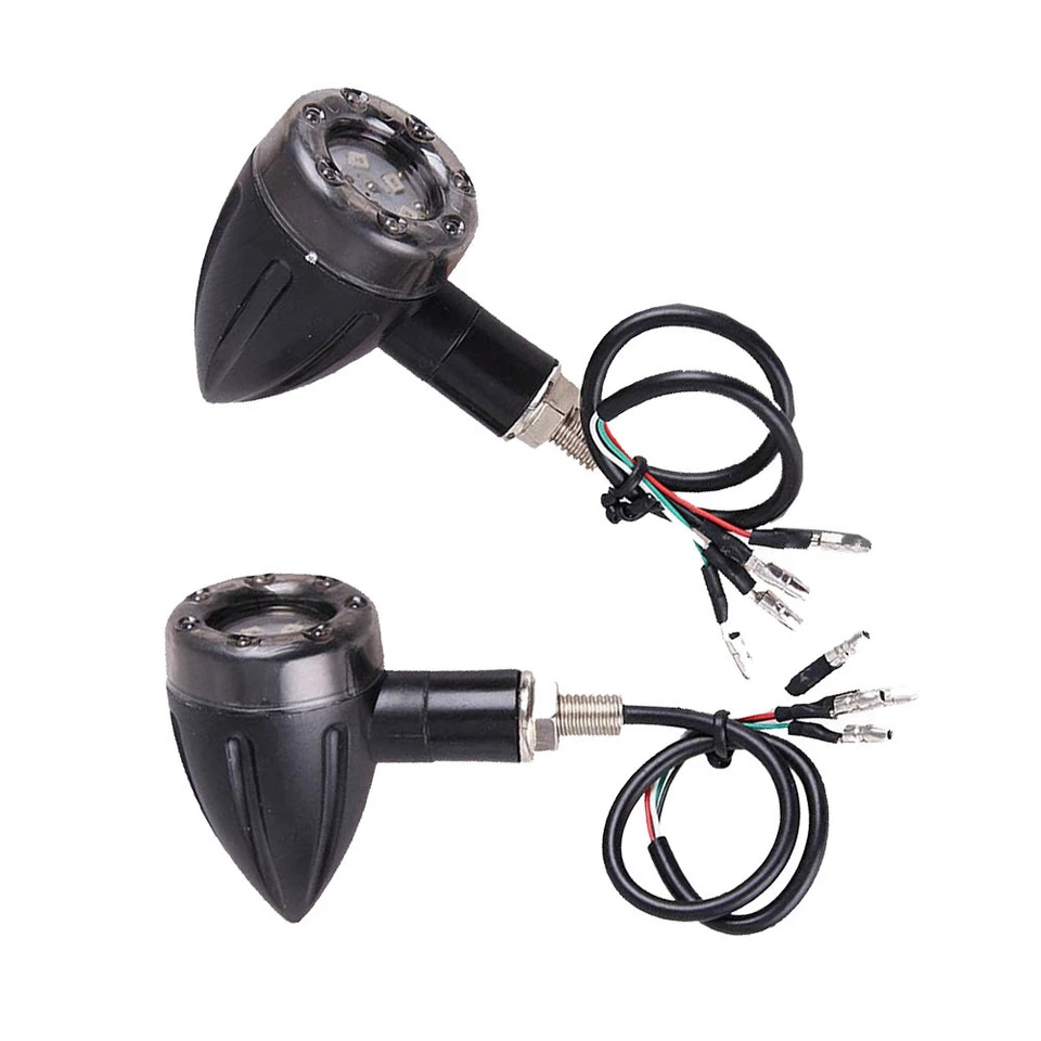 Luz de freno LED de señal de giro universal para motocicleta intermitente ámbar para Harley Honda Foto 4 de 4