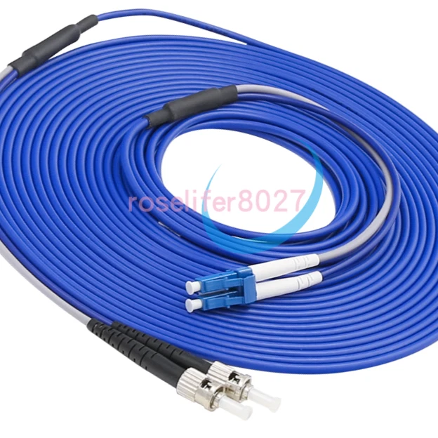 80m Armored Single-mode 9/125 Patch Cord LC to ST UPC Duplex Fiber Optic Cable - Photo 1/1