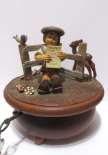 Thorens Music Box ✳ What A Beautiful Morning ✳ Boy / Bird Flowers Switzerland