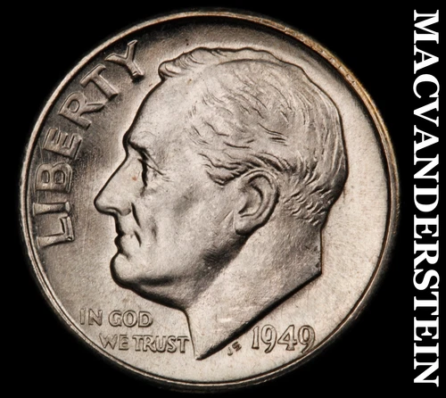 1949-S Roosevelt Dime- Silver- Choice Gem Brilliant Uncirculated Luster #J1894