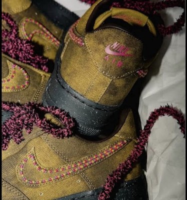 Nike Air Force 1 BOUCLE DESERT   Dress Sneaker Brown Moss Retro Dunk   Size 13