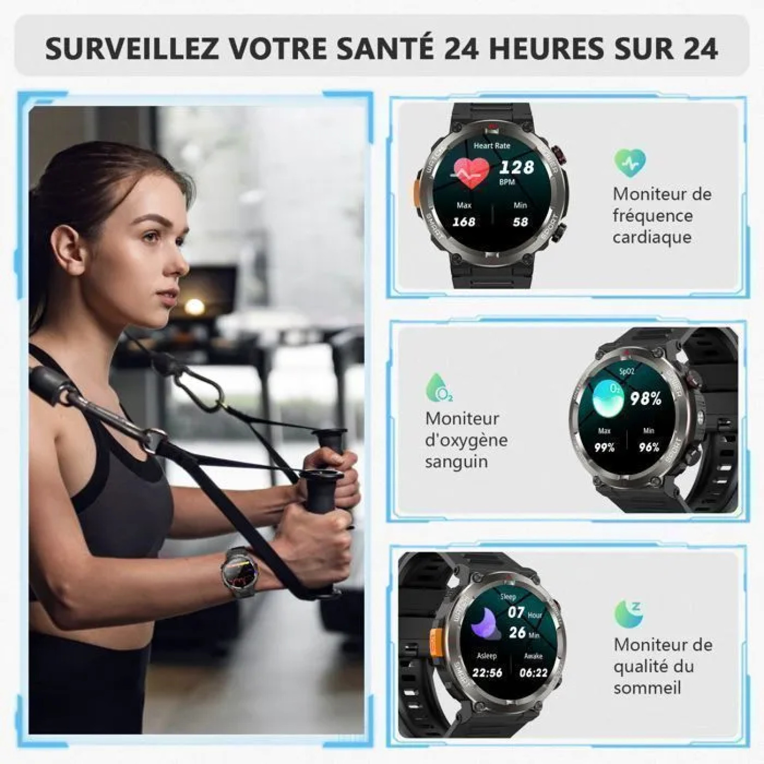 Montre connectée avec appels Bluetooth Blackview pour ne plus manquer un message - 4