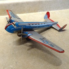 Vintage Marx Tin Skycruiser Airplane, Friction, Stratoliner 700
