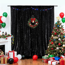 Black Sequin Backdrop Sparkly Photography Glitter Back Drop Curtain Special Even
