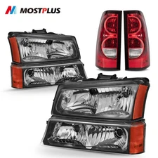 Set(4) Front Headlights & Rear Tail Lights For 03-06 Chevy Silverado 1500 2500