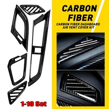 1-10x Carbon Fiber ABS Dashboard Air Vent Cover Case For Honda Civic 10th 16-20