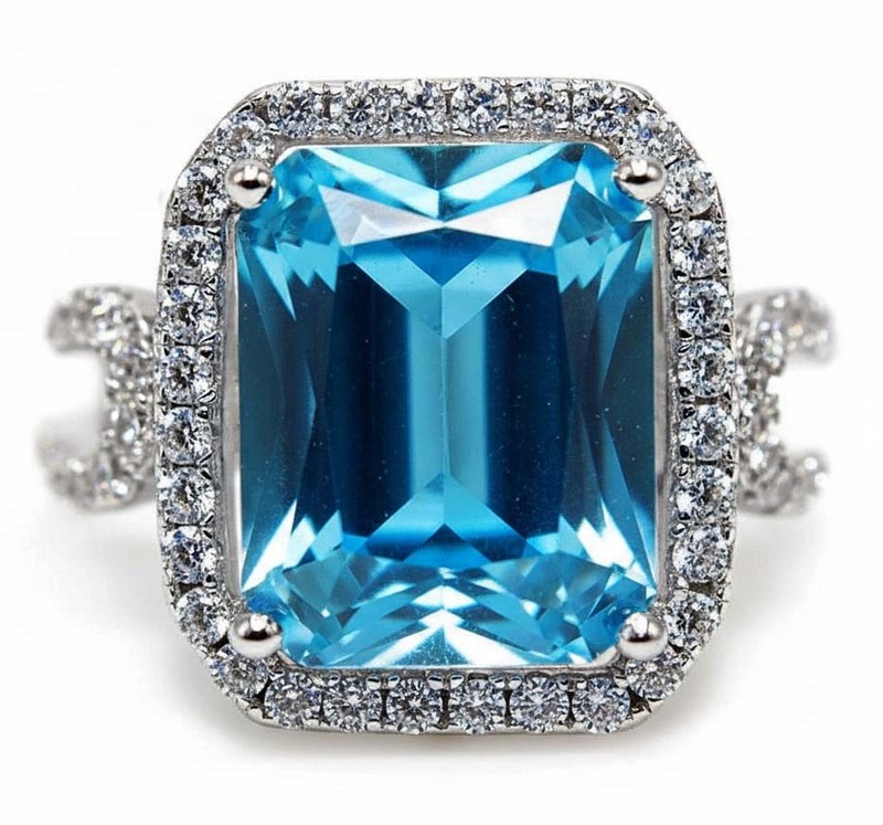 4CT Heat Treated Blue Topaz 925 Solid Sterling Silver Ring Jewelry Sz 7 
