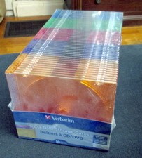 Verbatim 50 CD/DVD Color Slim Jewel Cases 94178  - NEW in Package  jce