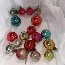 Lot Of 18 Shiny Brite USA Mercury Ornaments.  Indent 2” Ball & More