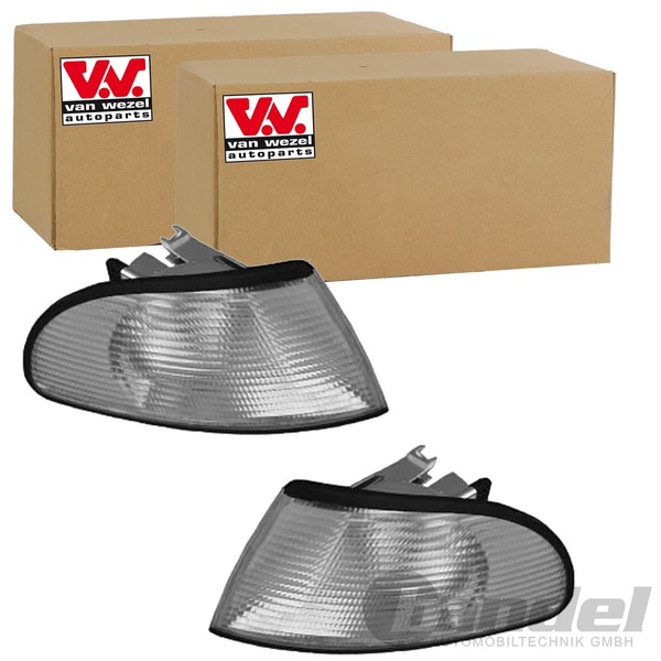 2X VAN Wezel Blinkleuchte Blinker Weiß Vorne Passend FÜR Audi A4 Links+Rechts-image