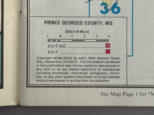 ADC Street Map Atlas PRINCE GEORGES COUNTY MARYLAND 1985 Vintage 39 Pages - Picture 2 of 3