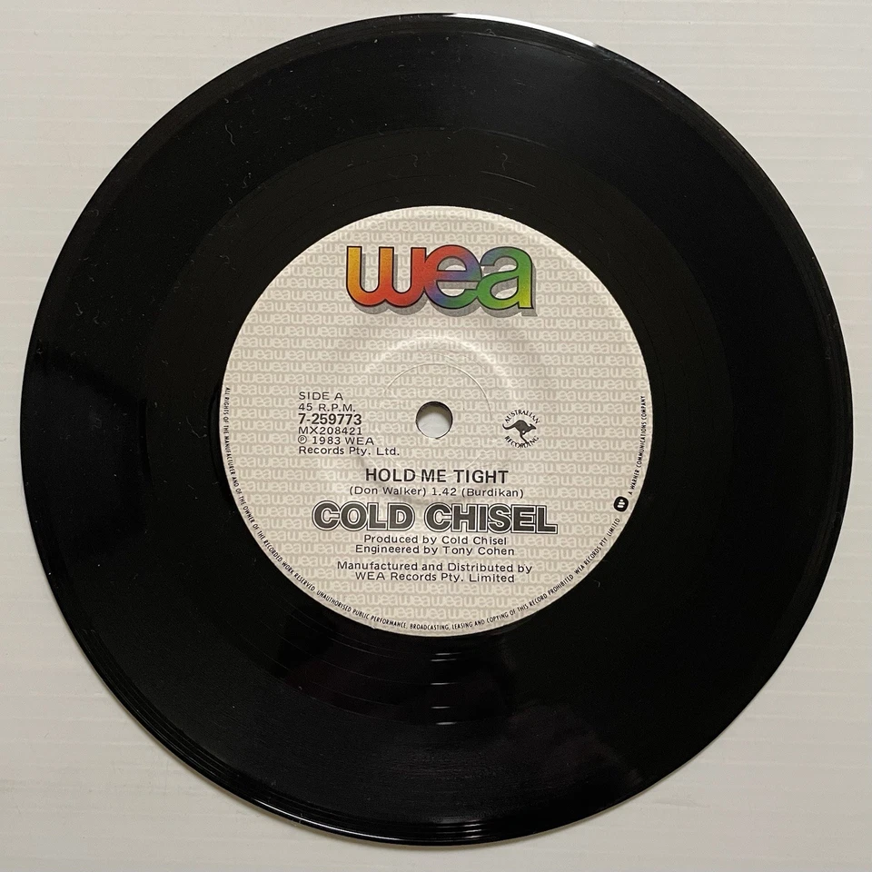 Disco de vinilo Cold Chisel Hold Me apretado/sin sentido 7” 45 rpm 7-259773 wea 1983 Foto 3 de 4