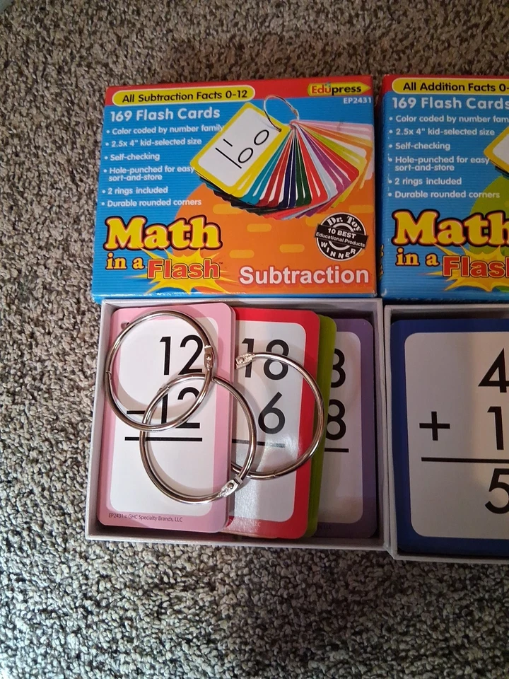 Math in a Flash Subtraction And Addition  Lot flashcards Edupress Ep2431 Ep2430 - Image 2 of 3