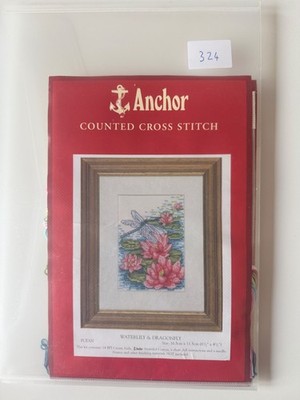 Anker Seerose und Libelle Kreuzstich Set PCE300 14ct Aida Floral