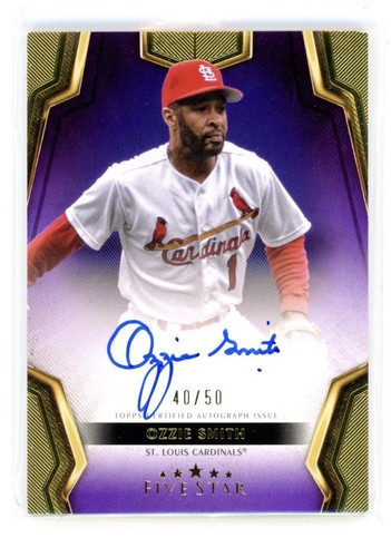 2024 Topps Five Star Career Ozzie Smith On Card Autograph Auto Purple SP /50 HOF