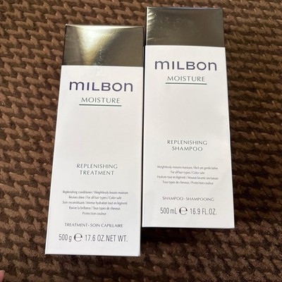 Global Milbon Replenishing Shampoo & Treatment Set 500ml 17,6 oz Feuchtigkeit AA