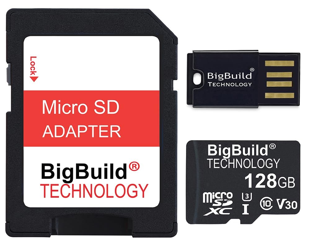Carte microSD 128 Go U3 pour tablette Lenovo Tab avec vitesse 100 Mo/s Noir