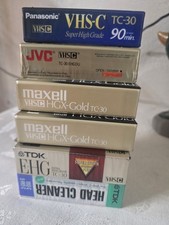 6 VHS-C Maxell-TDK Camcorder Tapes Hi-Fi Compact Video Cassette - Sealed Cleaner