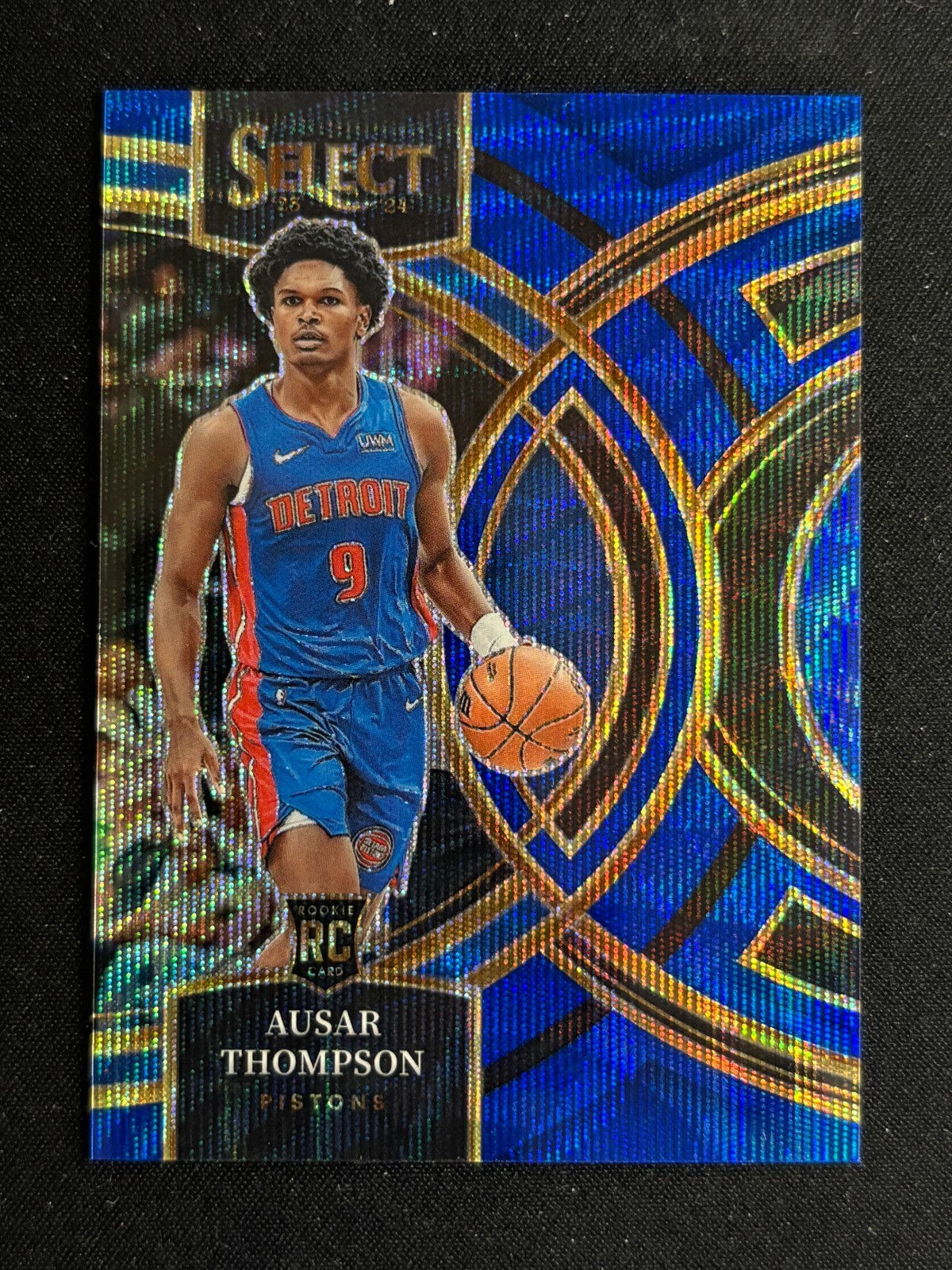 2023-24 Panini Select Ausar Thompson Rookie Premier Level Blue Wave Prizm /75
