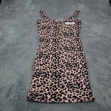 Urban Rose Dress Womens Large Black Pink Casual Lightweight Sleeveless Cheetah
