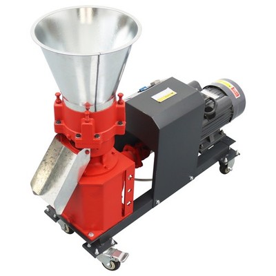 8mm 220V 4 Roller Feed Pellet Mill Machine Farm Zoo Feed Granulator 150-200KG/H
