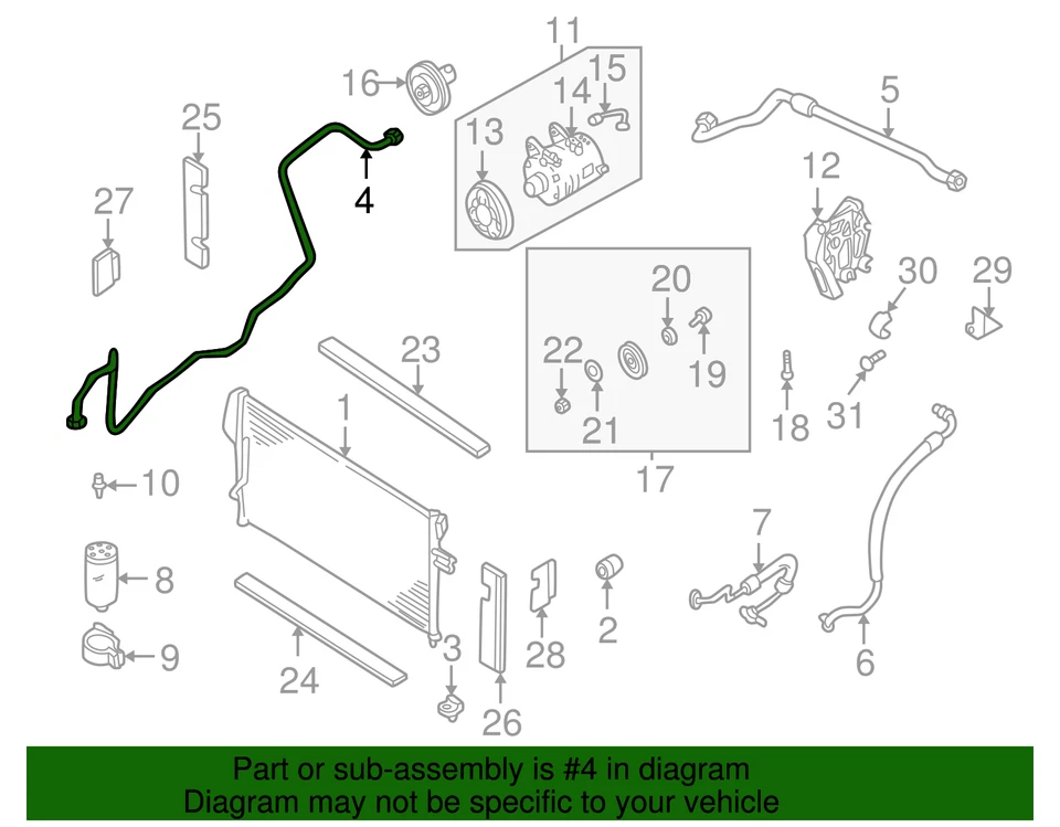 Nissan 2003-2004 genuino - línea de presión 92440-1Z701 Foto 3 de 3